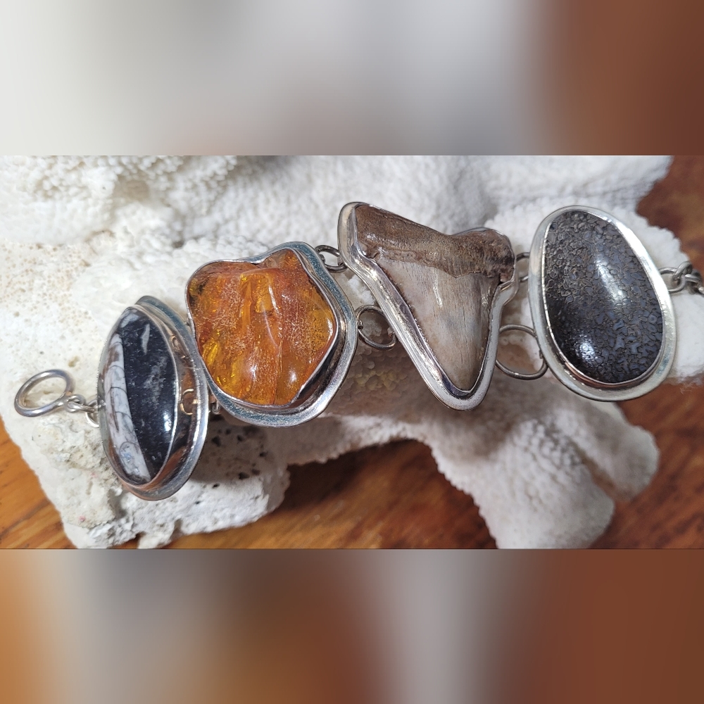 Charles Albert Sterling Silver Fossil Bracelet